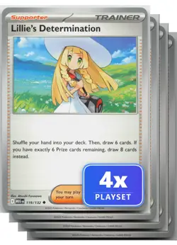 Pokemon Lillie's Determination 119/132 UC Mega Evolution LP Playset of 4 - Image 1