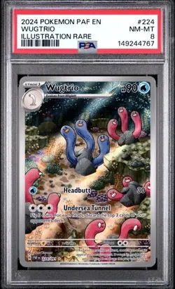 PSA 8 NM-MT 2024 POKEMON PAF EN-PALDEAN FATES ILLUSTRATION RARE #224 WUGTRIO - Image 1