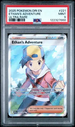 2025 POKEMON DRI EN-DESTINED RIVALS ULTRA RARE #221 ETHAN'S ADVENTURE PSA 9 - Image 1