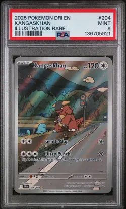 2025 POKEMON DRI EN-DESTINED RIVALS ILLUSTRATION RARE #204 KANGASKHAN PSA 9 - Image 1