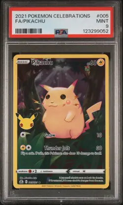 2021 POKEMON CELEBRATIONS #005 FULL ART/PIKACHU PSA 9 - Image 1