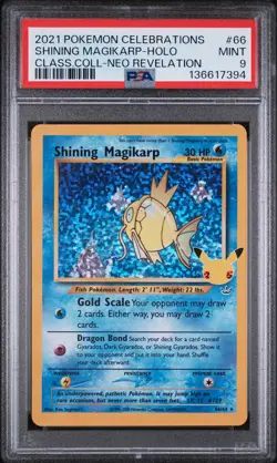 2021 POKEMON CELEBRATIONS CLASSIC COLLECTION #66 SHINING MAGIKARP-HOLO PSA 9 - Image 1