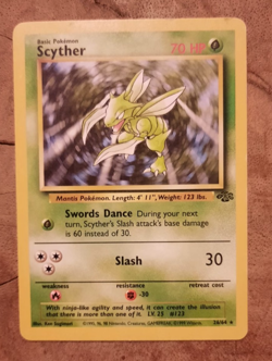 Pokemon Card Scyther 26/64 Rare Jungle Set Non Holo Original WOTC - EXC/VG+ - Image 1