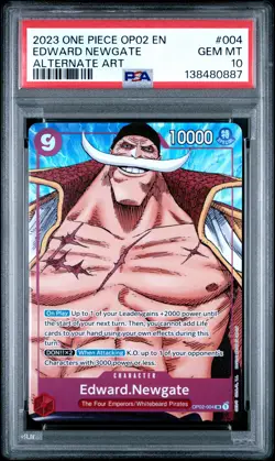 Edward Newgate 004 Alternate Art One Piece Op02-paramount War One Piece PSA 10 - Image 1