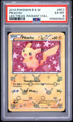 2013 POKEMON BLACK & WHITE LEGENDARY TREASURES RADIANT COLLECTION PIKACHU PSA 6 - Image 1