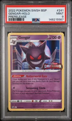 Pokemon Gengar SWSH241 Black Star Promo PreRelease PSA 9 MINT - Image 1