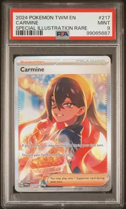 2024 POKEMON TWM EN-TWILIGHT MASQUERADE SPECIAL ILLUSTRATION RARE CARMINE PSA 9 - Image 1