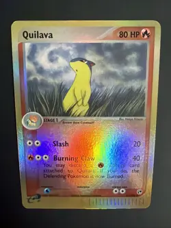 Pokemon TCG Quilava 51/100 EX Sandstorm 2003 Reverse Holo E Reader Vintage LP - Image 3