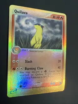 Pokemon TCG Quilava 51/100 EX Sandstorm 2003 Reverse Holo E Reader Vintage LP - Image 4