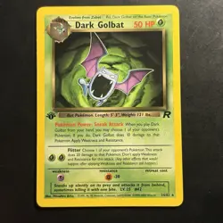 Vintage Pokemon 1st Edition Team Rocket Dark Golbat 24/82 WotC 2000 - Image 1