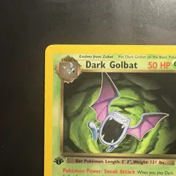 Vintage Pokemon 1st Edition Team Rocket Dark Golbat 24/82 WotC 2000 - Image 2
