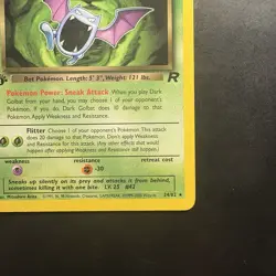 Vintage Pokemon 1st Edition Team Rocket Dark Golbat 24/82 WotC 2000 - Image 4