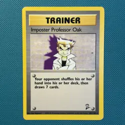 Pokemon Vintage Non-Holo Imposter Professor Oak 102/130 Base Set 2 Wotc 2000 - Image 1