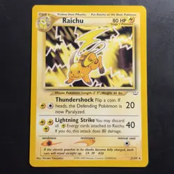 Pokemon Vintage Non-Holo Rare Raichu 21/64 Neo Revelation Wotc - Image 1