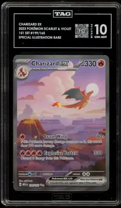 Pokemon Charizard ex 151 MEW EN Special Illustration Rare #199 TAG 10 Gem Mint - Image 1