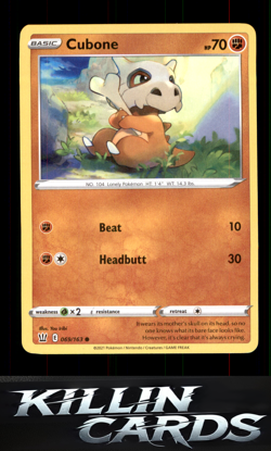 Cubone 069/163 Pokemon Common SWSH05: Battle Styles Card NM - Image 1