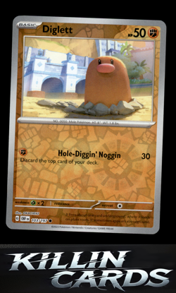 Reverse Holofoil Diglett 103/197 Pokemon Common SV03: Obsidian Flames Card NM - Image 1
