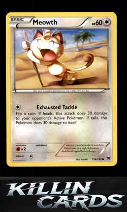 Meowth 114/162 Pokemon Common XY - BREAKthrough Card LP - Image 1