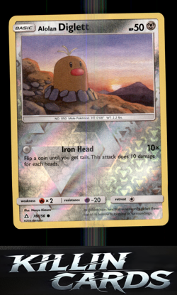 Reverse Holofoil Alolan Diglett 78/156 Pokemon Common SM - Ultra Prism Card NM - Image 1