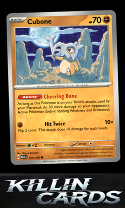 Cubone 104/165 Pokemon Common SV: Scarlet & Violet 151 Card NM - Image 1