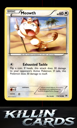 Meowth 114/162 Pokemon Common XY - BREAKthrough Card NM - Image 1