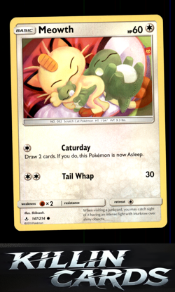 Meowth 147/214 Pokemon Common SM - Unbroken Bonds Card NM - Image 1
