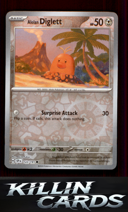 Reverse Holofoil Alolan Diglett 122/191 Pokemon Common SV08: Surging Sparks Card - Image 1