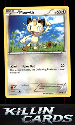 Meowth 106/149 Pokemon Common Boundaries Crossed Card NM - Image 1