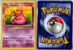 Vintage Pokemon Card - Slowbro Fossil 43/62 Uncommon Unlimited Heavily Played - Image 3
