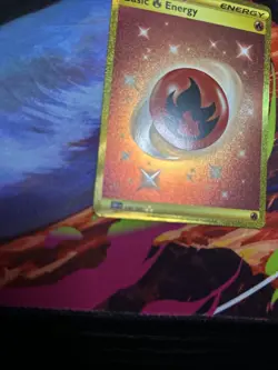 Pokemon Scarlet & Violet Obsidian Flames Fire Energy (Gold) 230/197 Lp - Image 3