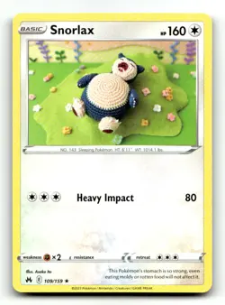 Asoko Ito Snorlax 109/159 Rare Crown Zenith Pokemon NM - Image 1