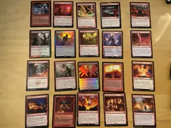 Magic The Gathering Lot Of 20 Red Cards Including Rares and Mythics NM - Image 1
