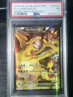 Pokemon TCG Charizard EX XY121 Black Star Promo PSA NM 7 - Image 1