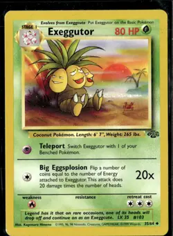 Pokemon Exeggutor 35/64 Jungle Non Holo Uncommon 2 Card Lot LP - Image 1