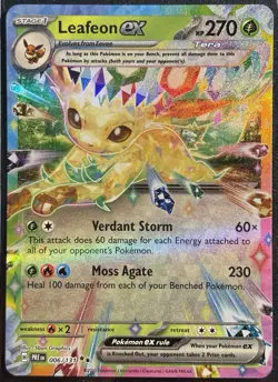 Leafeon EX 006/131 - Prismatic Evolutions Ultra Rare Pokemon TCG - M/LP Card - Image 1