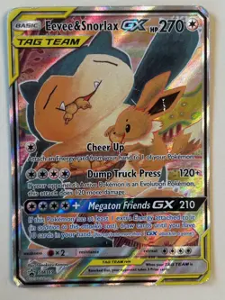 Lot of Pokemon Cards- Eevee & Snorlax GX SM169 Tag Team 270 HP, Ninetales Flames - Image 1