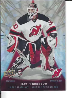 2009-10 UPPER DECK MCDONALDS HOCKEY "IN THE SPOTLIGHT" #IS7 MARTIN BRODEUR HOF - Image 1