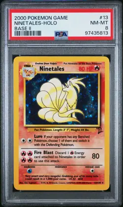 Ninetales - 2000 - 013/130 Base Set 2 Holo - PSA 8 NM-MT - Image 1