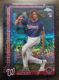 Topps Chrome 2025 James Wood RC Image Variation Black Speckle /10 WASHINGTON - Image 1