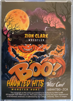 2025 Wild Card Haunted Hits Zion Clark Auto Gold Vinyl Boo! True 1/1 Autograph - Image 2