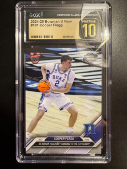 Cooper Flagg 2024-25 Bowman University Now #101 RC CGC 10 Pristine Black Label - Image 1
