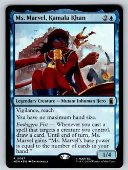 Ms. Marvel, Kamala Khan 67 Rare Marvel Super Heroes Magic: The Gathering NM - Image 1