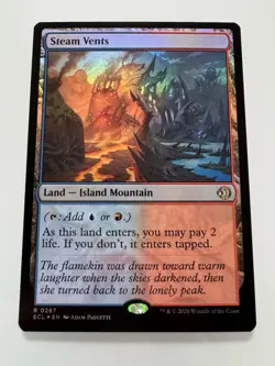 Magic The Gathering Rare 267 Lorwyn Eclipsed Land Steam Vents FOIL - Image 1