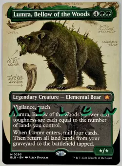 Borderless LUMRA, BELLOW OF THE WOODS Allen Douglas ARTIST SIGNED MTG Non-Foil - Image 1