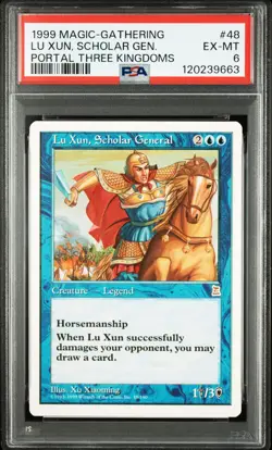 1999 MTG PORTAL THREE KINGDOMS #48 LU XUN, SCHOLAR GENERAL PSA 6 - Image 1