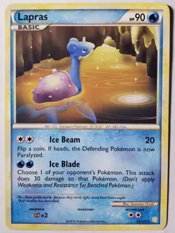 Lapras 24/123 VLP - RARE Non Holo HeartGold SoulSilver Pokemon Card - Image 1