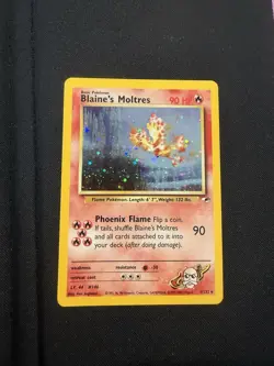 Pokemon TCG Blaine's Moltres Gym Heroes Holo Card 1/132 Unlimited Rare - Image 1