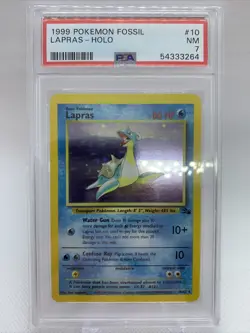 PSA 7 Near Mint Lapras 1999 Pokemon Fossil Unlimited 10/62 Holo Rare - Image 1