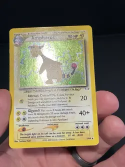 Pokemon Card Ampharos Neo Revelation 1/64 WotC Vintage 2000 Holo Rare SWIRL - Image 4