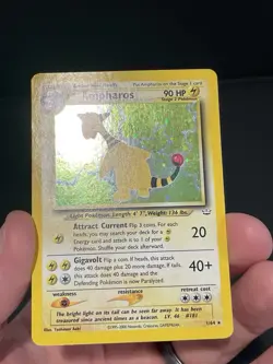 Pokemon Card Ampharos Neo Revelation 1/64 WotC Vintage 2000 Holo Rare SWIRL - Image 5